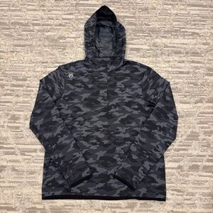 Greyson Newago Pac Lite Jacket Hoody Men’s Medium Wolf Camo Golf Wind Breaker